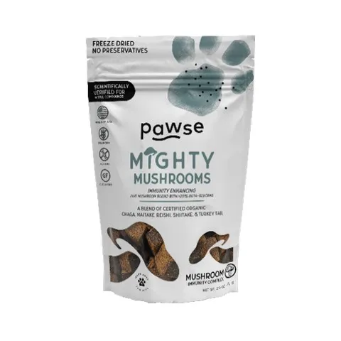 1ea Pawse Mighty Mushrooms - 30 day supply for 75lb Dog NO-CBD - Dog/Cat Supplements